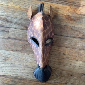 Brown African giraffe statue